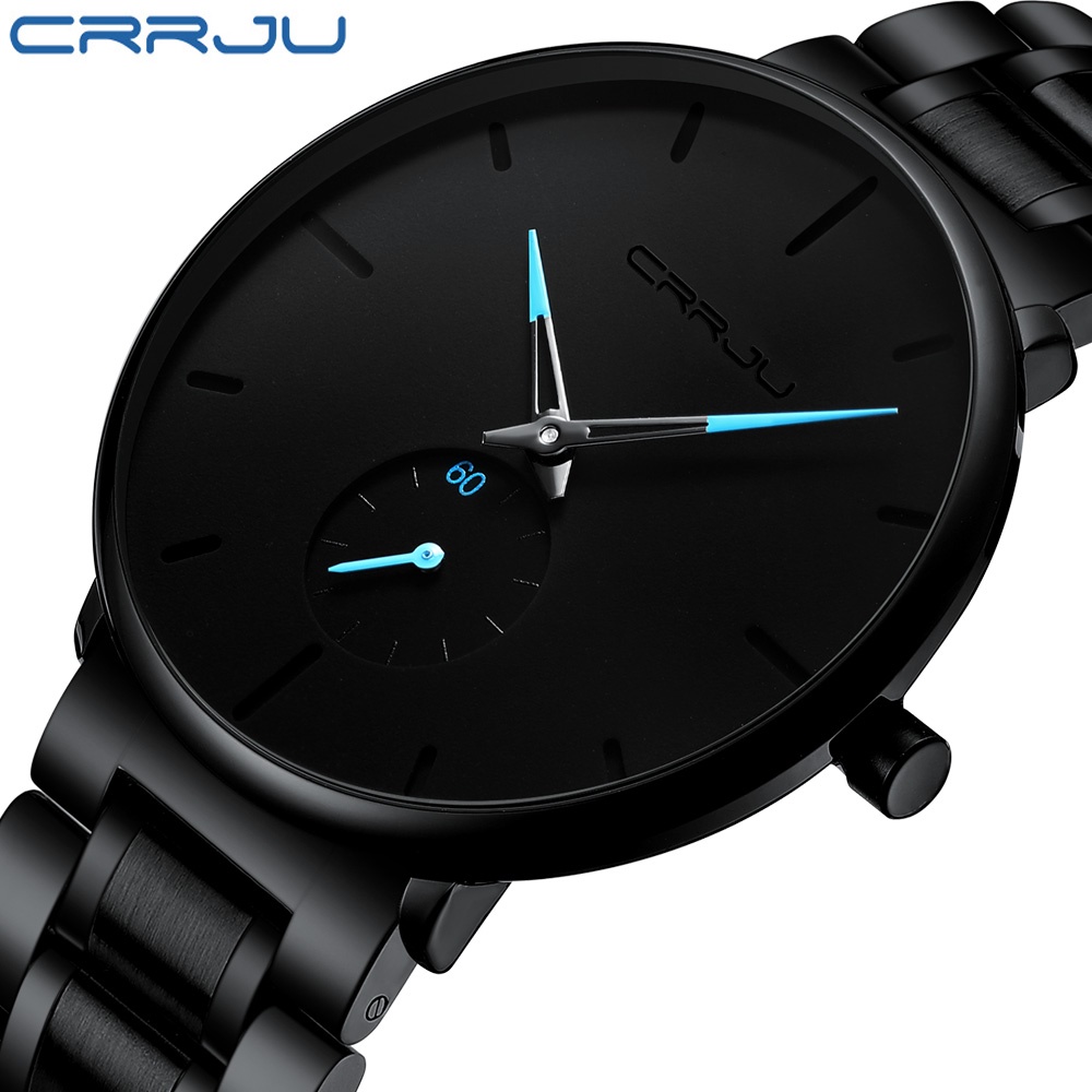 Ảnh Đồng hồ nam CRRJU 2150SLX có dây đeo tay thép không gỉ màu đen chống nước thời trang doanh nhân 2