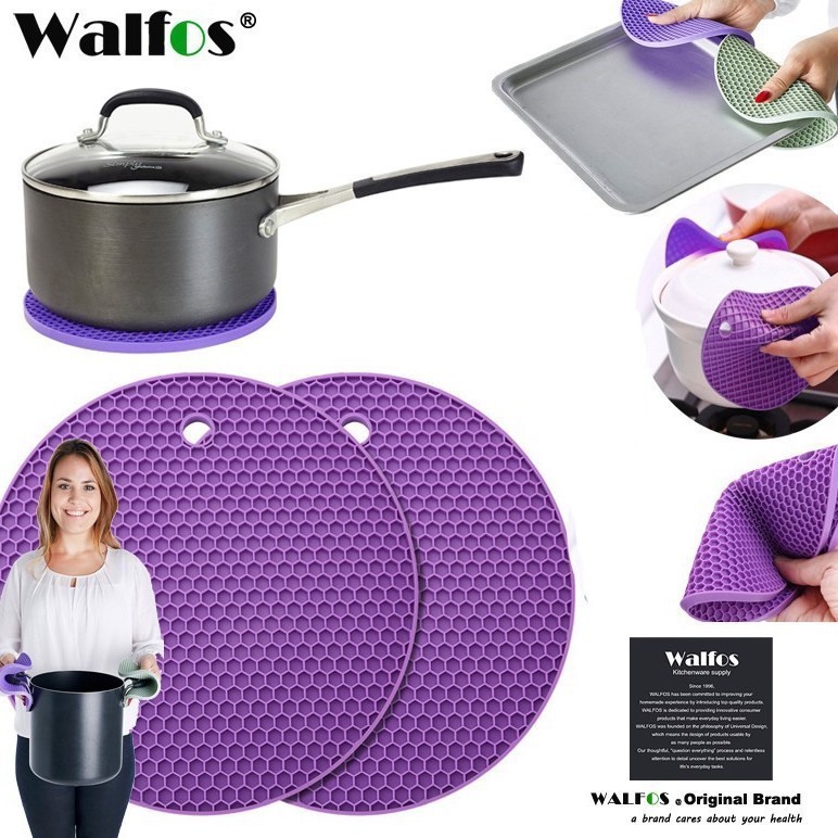 Ảnh Đế lót nồi Walfos bằng silicon chống trượt chịu nhiệt độ cỡ 18x18CM 6 màu sắc tùy chọn 1