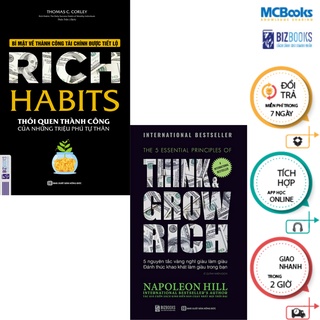 Sách - Combo 5 nguyên tắc vàng nghĩ giàu làm giàu + Rich Habits - Thói Quen Thành Công Của Những Triệu Phú Tự Thân