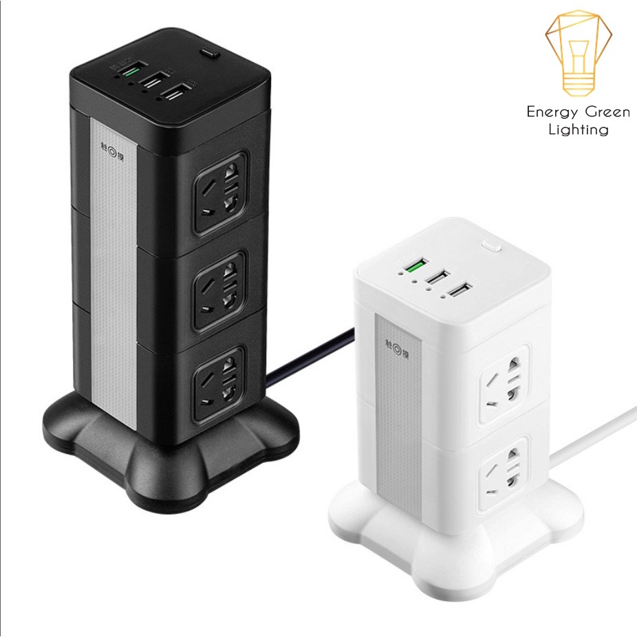 Ảnh Ổ Cắm Điện Đứng Energy Green Lighting JZB-A2,3,4 - Tích Hợp Đèn Chiếu Sáng - 3 Mức Sáng - Pin Sạc Tích Điện - BH 1 Năm 2