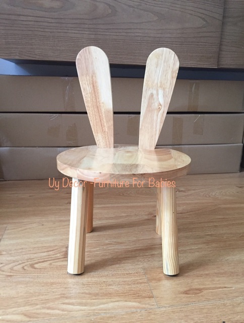 Ghế gỗ cho bé (ghế tai thỏ, ghế cánh bướm Uy Decor) | Shopee Việt Nam