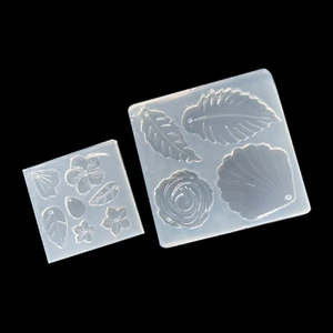 BTF DIY Thủ Công Hoa Lá Bông Tai Nhựa Dính Khuôn Trang Sức Mặt Dây Chuyền Khuôn Silicon