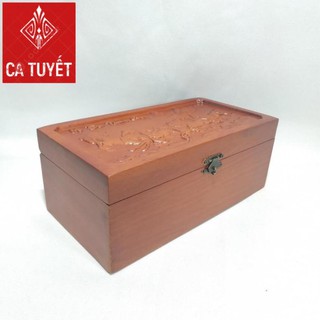 Hộp đựng CON DẤU CÔNG TY, ĐỰNG TRANG SỨC GỖ HƯƠNG CHẠM MÃ ĐÁO THÀNH CÔNG ( LOẠI TO - ẢNH THẬT)