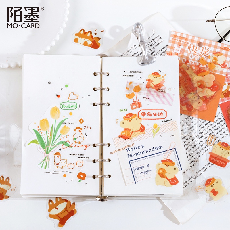 Sticker cute dán mũ bảo hiểm dán sổ set 40 nhãn dán chống nước hình động vật dễ thương HD130 - K50.