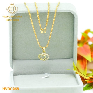 Dây Chuyền Nữ Titan, Vòng Cổ Mặt Trái Tim Đính Đá Xi Mạ Vàng Non 24k - Trang Sức Hava Hong Kong