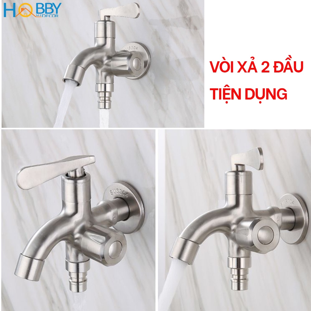 Ảnh Vòi củ sen lạnh đa năng 2 đầu xả inox 304 ren 21 Hobby Home Decor CS2 3