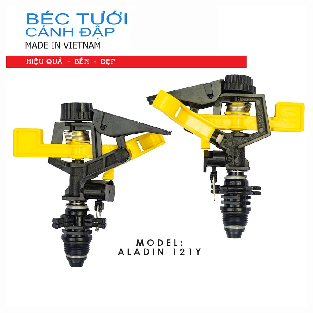 Béc tưới cánh đập Việt Nam ALADIN - 121Y, béc tưới cây, cỏ, cây trên diện rộng, béc tưới Cây công nghiệp