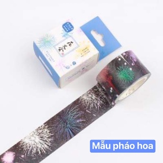Chủ đề Đêm pháo hoa - Băng dính trang trí bằng giấy washitape mẫu pháo hoa 🥂🌟
