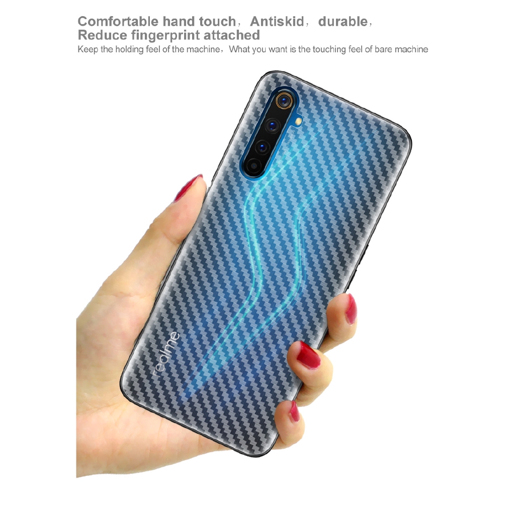 Oppo Realme 6 / Realme6 Pro Họa Tiết Sợi Carbon Mờ Mặt Sau Miếng Dán Phía Sau Phim Bảo Vệ Mềm Mờ
