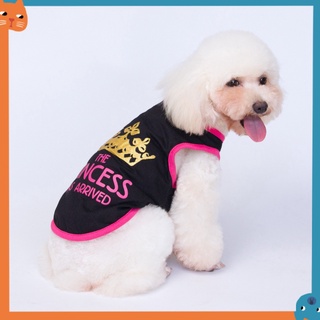 Công Chúa Vương Miện Chó Con Áo Vest Cotton Quần Áo Cho Chó Mềm Mại Thú Cưng Mèo Áo Thun