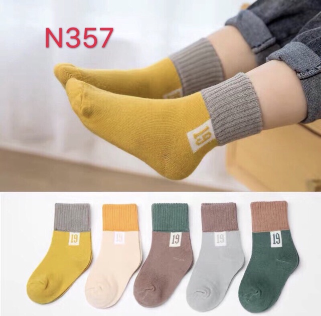 SÉT 10 ĐÔI TẤT CỔ CAO SỐ 19 CHO BÉ