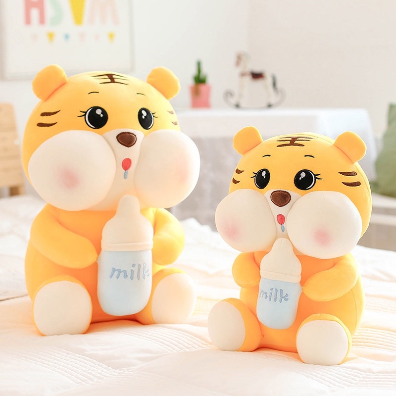 Gấu Bông Hổ Baby, Heo Cute Hột Me Ôm Bình Sữa Dễ Thương Ôm Ngủ Mềm Mại Babi Mama G04