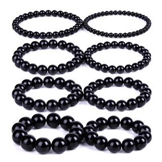 Vòng Tay Xâu Hạt Đá Obsidian Thời Trang Cổ Điển Giảm Căng Thẳng