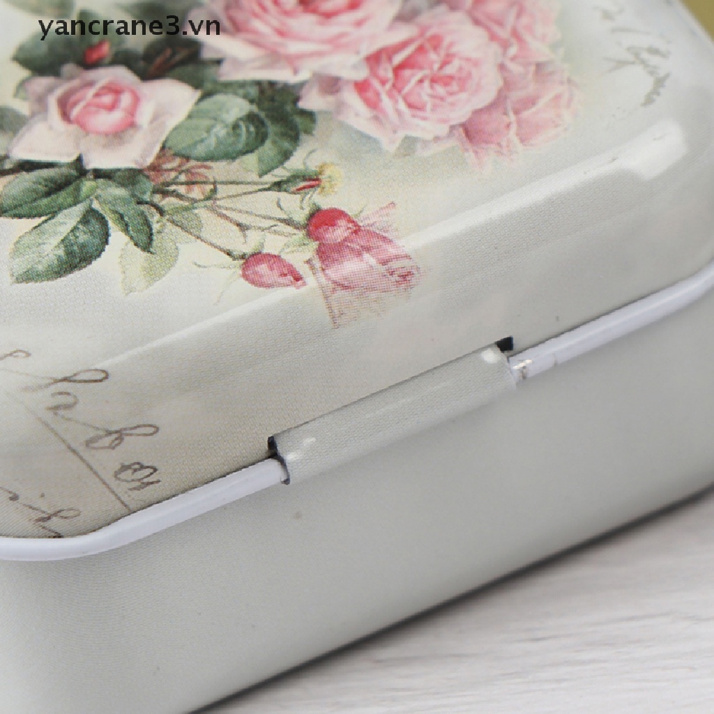 {Home} Hộp Thiếc Nhỏ Hình Chữ Nhật Đựng Trang Sức / Tiền Xu / Hoa Bằng Thiếc