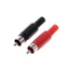 BTM 20 Chiếc Đen Đỏ Hàn RCA Nam Cắm o Đầu Nối Bộ Chuyển Đổi Video