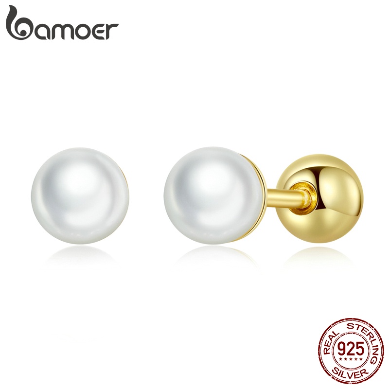 Bamoer Bông Tai Vỏ Sò bạc 925 Thanh Lịch