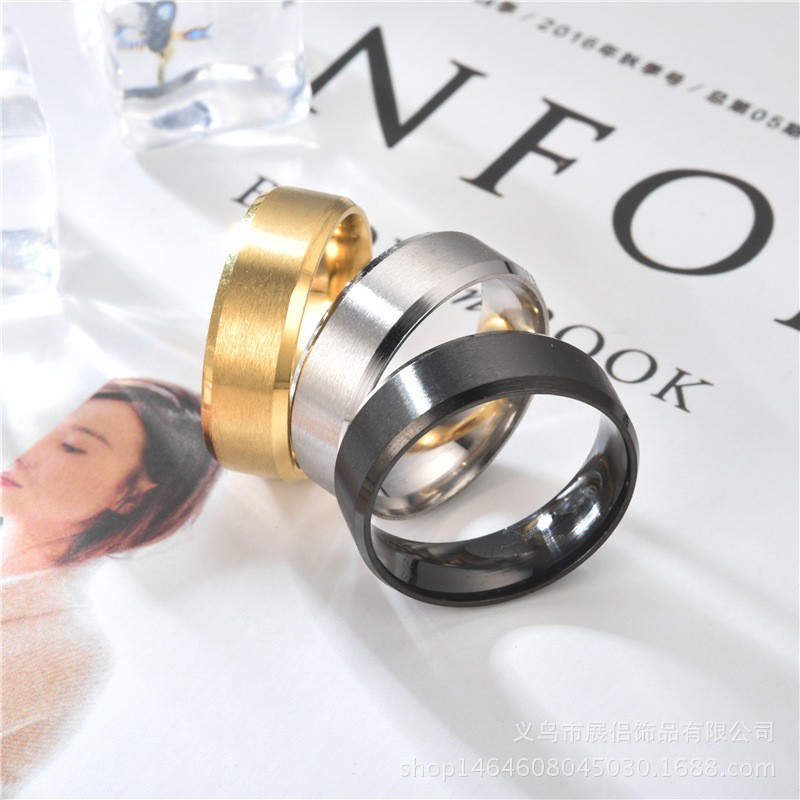 Nhẫn thép không gỉ thiết kế đơn giản nhẵn mịn thời trang cho nữ