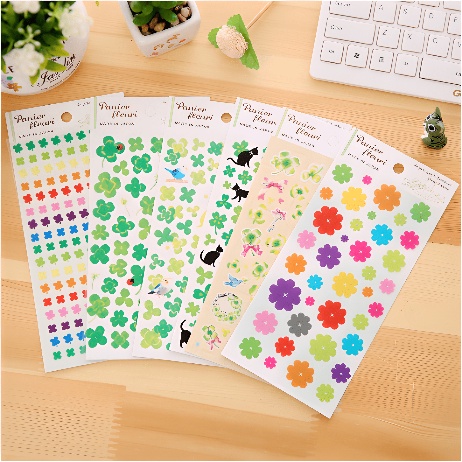 Sticker hoa cute dercor xinh xắn may mắn HD246-K49 trang trí điện thoại laptop DIY sổ Bullet Journal album scrapbook