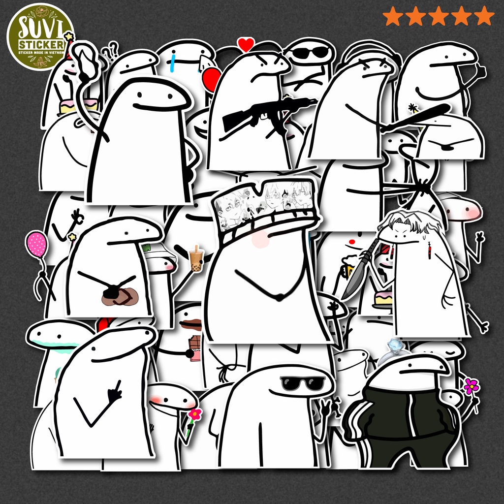 50 Sticker Flork Meme chống nước sticker dán mũ bảo hiểm, laptop, điện ...