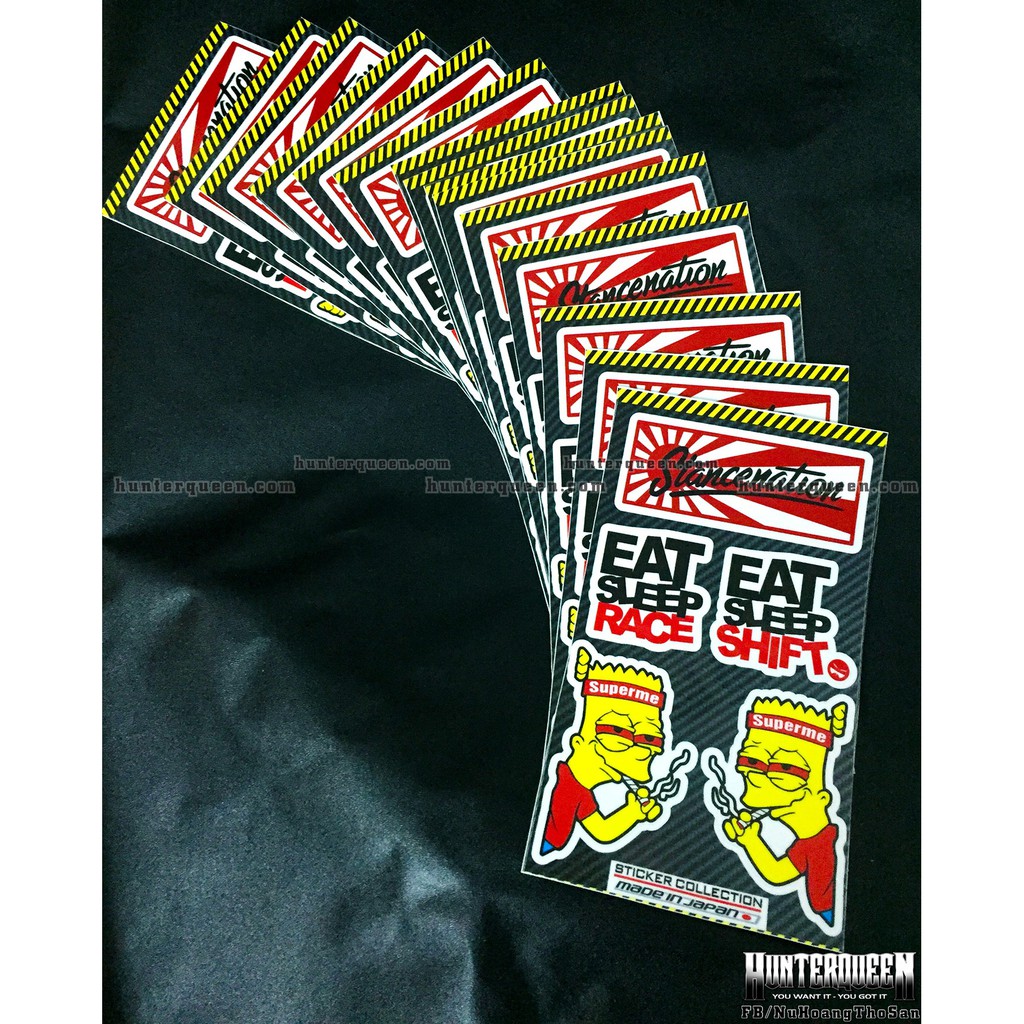 Bộ hình dán logo Simpson núp hút thuốc. Decal cao cấp chống nước, sắc nét, bền màu, dính chặt. Nhận in theo yêu cầu