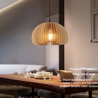 AIMI Thiết Kế Nhật Bản Vintage Basswood Nhà Bếp Đèn Trần Ăn Đèn Chùm Bí Ngô Mặt Dây Chuyền Đèn Nhà Hàng Tre Đèn Chùm