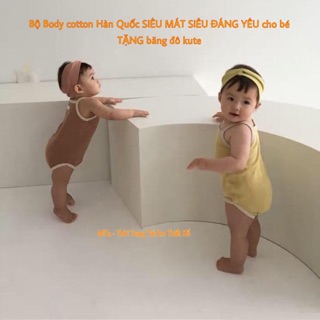 [TẶNG BĂNG ĐÔ] Bodysuit cho bé ❤️ đồ liền thân phong cách Hàn quốc - bộ 2 dây bé gái - Thời trang trẻ em
