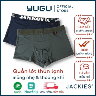 Quần lót nam boxer thun lạnh JKV6017 - YUGU - quần sịp đùi nam thun lạnh hàng công ty Việt nam 40- 80kg, 1 chiếc,che tên