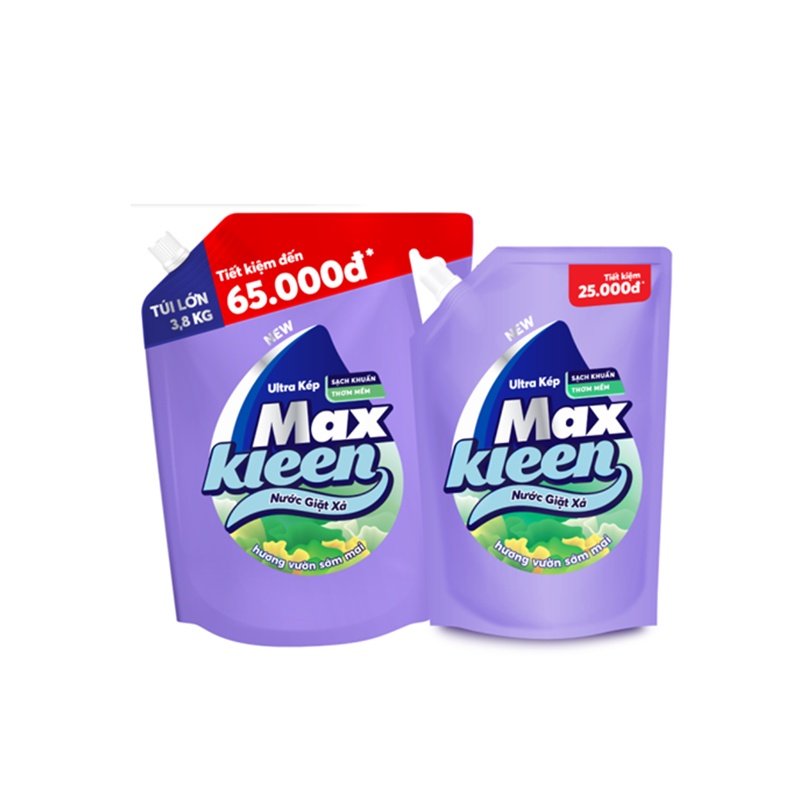 Ảnh Combo 2 Túi Nước Giặt Xả MaxKleen Hương Vườn Sớm Mai 3.8kg + 2.4kg 1