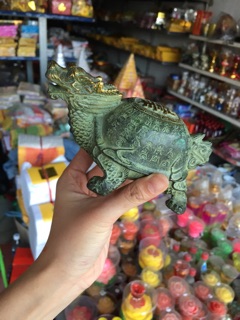 Rùa Bằng Đồng Cổ Long Quy Thọ Xanh Vật phẩm phong thuỷ bằng đồng