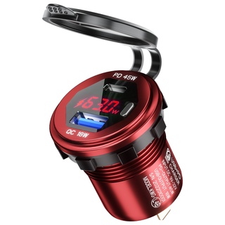 Củ Sạc Nhanh 45w type c pd + 18w qc3 0 usb Cho Xe bus / Xe Tải / Xe Hơi 12v-24v