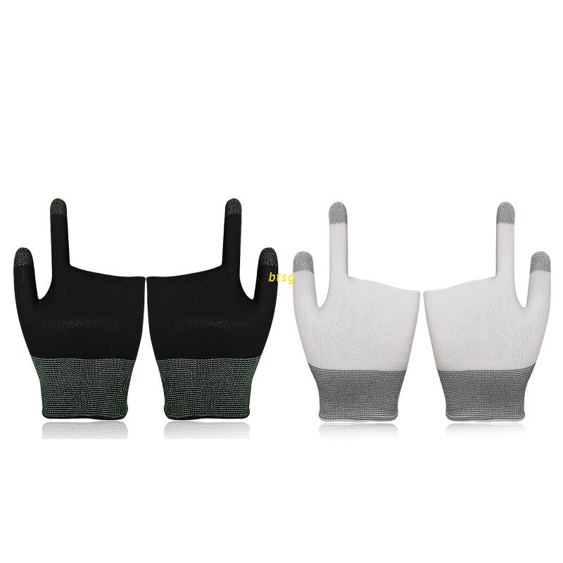 1 Pair Two-finger Gaming Finger Sleeve Mobile Game Glove for Touch Screen Finger