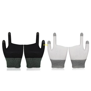 1 Pair Two-finger Gaming Finger Sleeve Mobile Game Glove for Touch Screen Finger