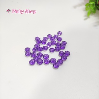 Hạt cườm hạt châu nhựa 8mm nhiều màu lấp lánh có lỗ xỏ 2 đầu loại tốt làm trang sức vòng cổ phụ kiện handmade