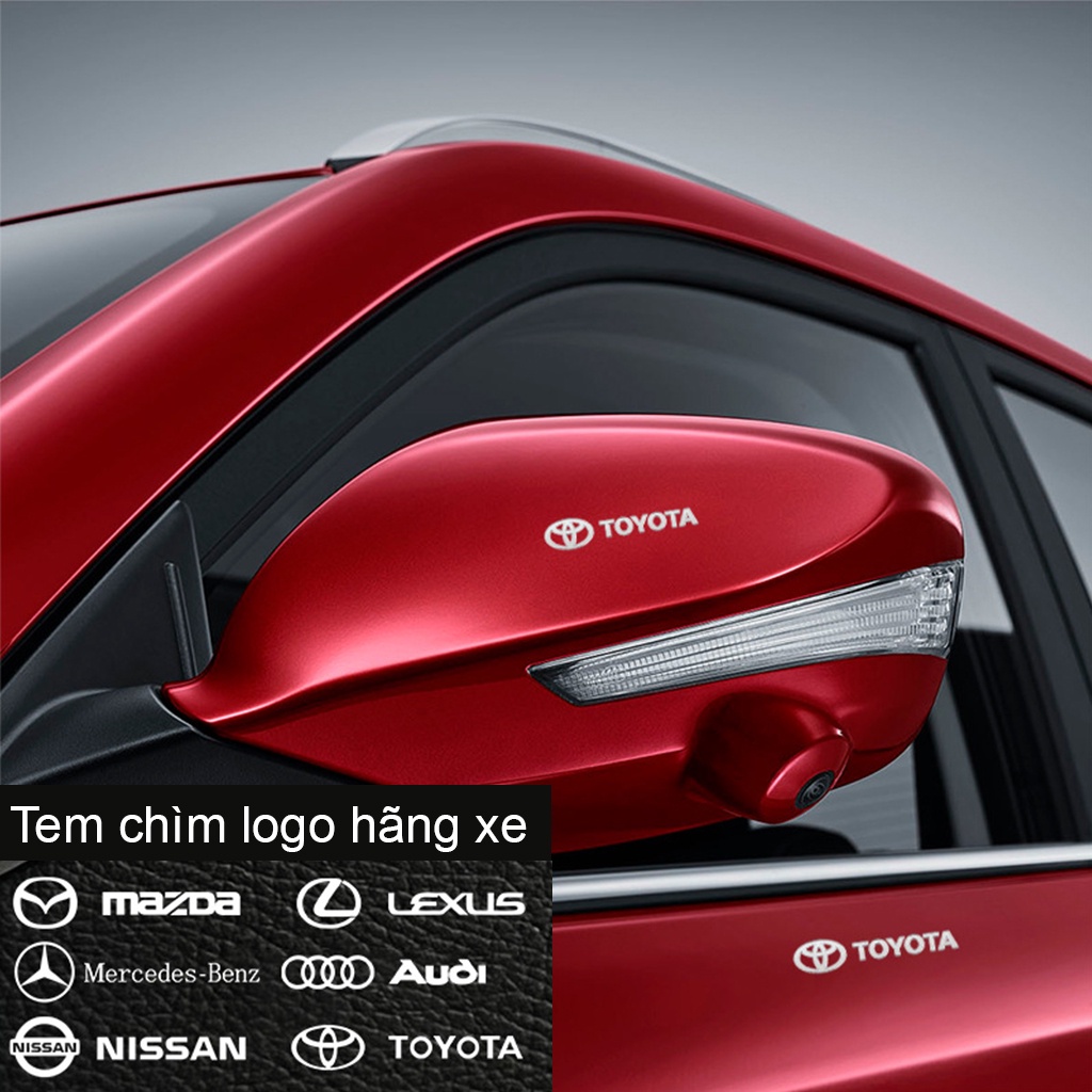 [HOT] Tem chìm logo 9D theo hãng xe cao cấp, decal niken mạ bạc trang trí ô tô tinh tế bền đẹp, stick miếng dán oto