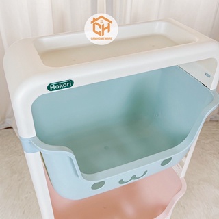 Kệ Gấu Hokori 5576 Việt Nhật Đựng Đồ Đa Năng - Kệ Nhựa Hình Gấu 2,3, 4 Tầng Có Bánh Xe Di Chuyển Tiện Lợi Cam Homeware