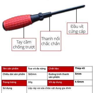Tua Vít Cầm Tay FIVO OP02 Nhỏ Gọn, Tiện Dụng Lắp Ráp Và Sửa Chữa Vật Dụng Gia Đình, Màu ngẫu nhiên (5mmx155mm)