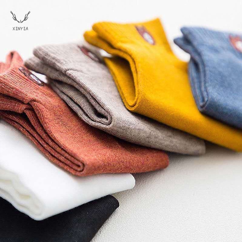 Đôi vớ cotton in họa tiết gấu dễ thương thoải mái