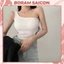 Áo Croptop Ôm body Khoét Bụng Dây Chéo Dạng Bra Có Mút Siêu Xinh BORAM SG