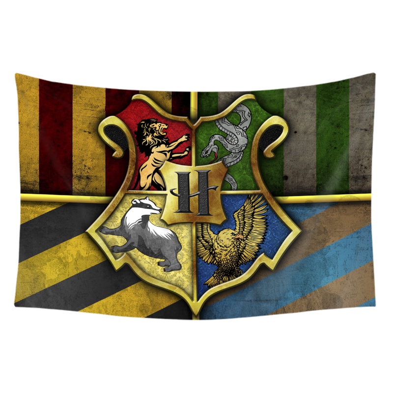 Thảm Treo Tường Bằng Polyester In Logo Harry Potter Kèm Kẹp Trang Trí Phòng Ngủ