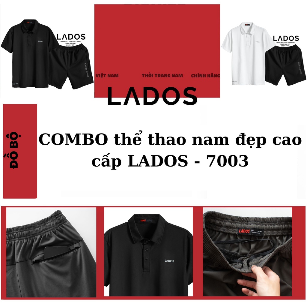 Mô tả Bộ quần áo thể thao nam đẹp cao cấp LADOS - 7003 vải co giãn, tập gym, chạy bộ phong cách, năng động - 2