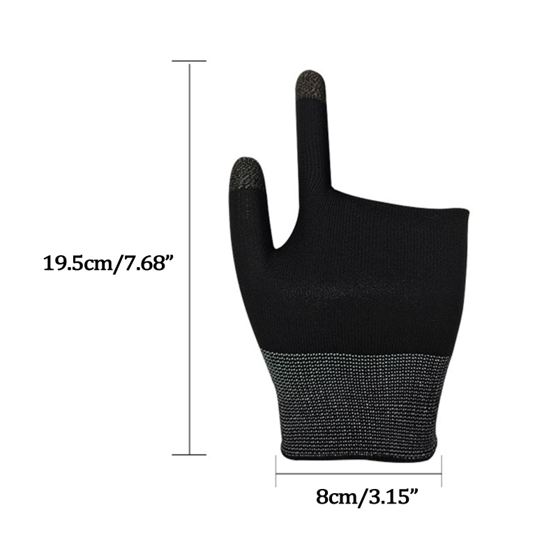 1 Pair Two-finger Gaming Finger Sleeve Mobile Game Glove for Touch Screen Finger