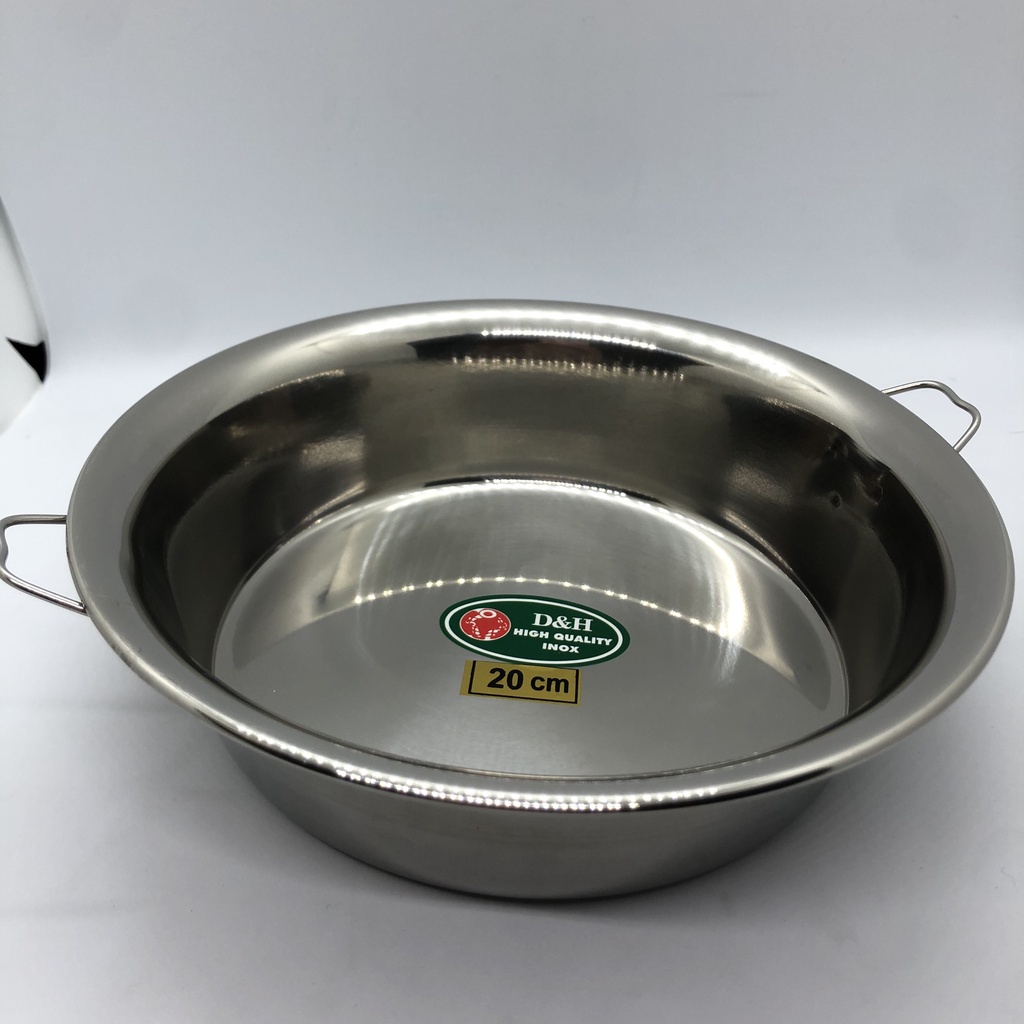 Khay Xửng Tròn Inox 304 Cao Cấp Size 16cm đến 40cm , khay đựng topping , làm rau câu