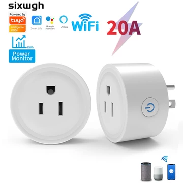 Ổ cắm thông minh wifi 16a tuya ổ cắm hoa kỳ công tắc ổ cắm không dây ổ cắm thông minh mini wifi hỗ trợ cuộc sống thông minh ứng dụng alexa google home điều khiển bằng giọng nói với màn hình nguồn