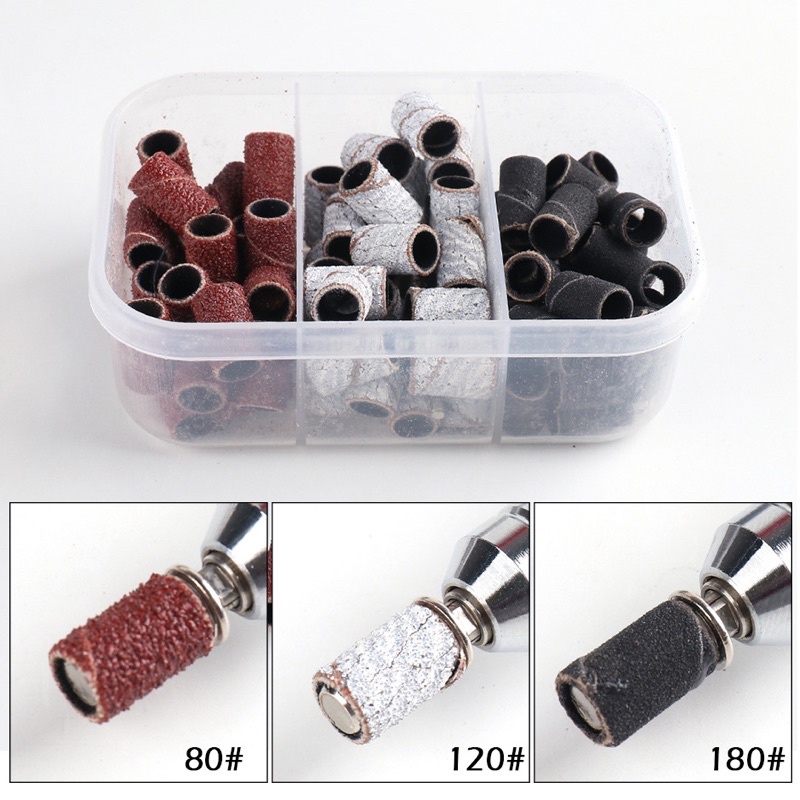 [Tặng cây đầu mài] Hộp đầu mài giấy nhám mix 3 size chuyên dụng cho dân làm móng