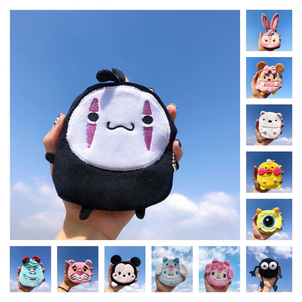 New Disney Sanrio Mini Coin bag plush Peripheral Plush Cartoon Cute Animal Coin Purse Accessories girl gift