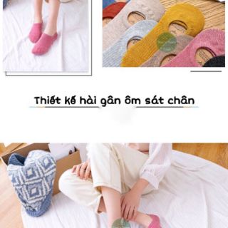 Tất Lười Nữ Vintage Hàn Quốc cao cấp có Silicon chống trượt gót TATLUOINU