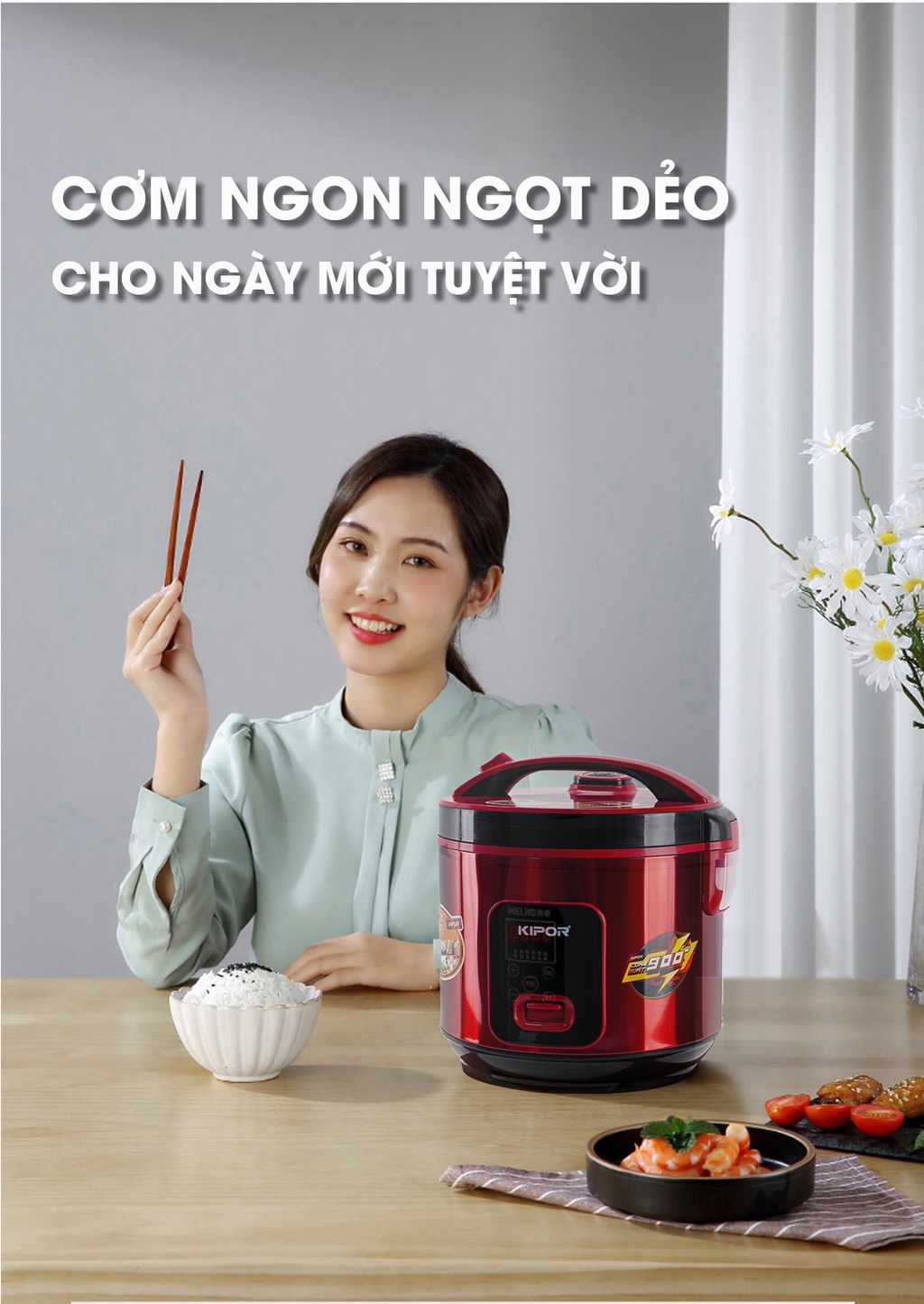Kích thước nồi cơm KIPOR KP-N55918