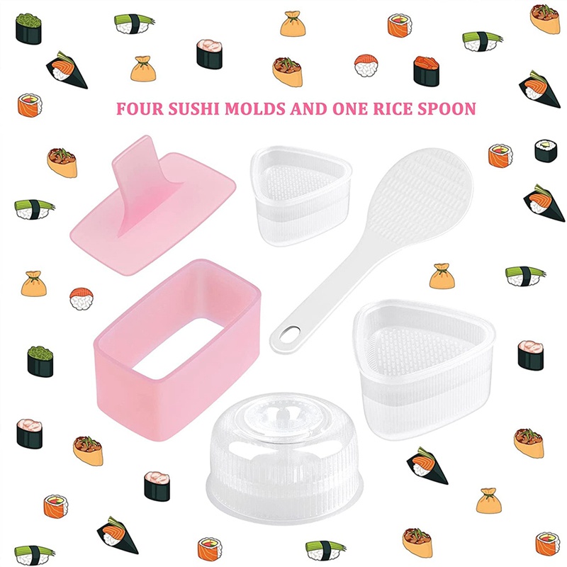Khuôn Làm Sushi Onigiri Khuôn Musubi Maker Press Rice Paddle Sushi Làm Khuôn Cho Nhà Bếp Gia Đình