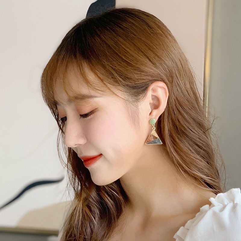 Ảnh Pinkdudu 3 Màu Sắc Rỗng Tam Giác Thả Eearrings S925 Bạc Kim Sáng Tạo Bông Tai Hợp Kim Dành Cho Nữ Trang Sức Quà Tặng PD574 1