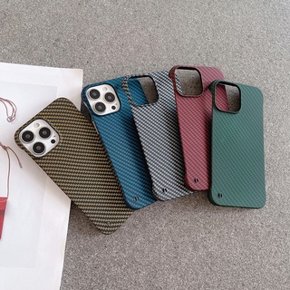Ốp Điện Thoại Kết Cấu Sợi Carbon Mỏng Không Khung Cho iPhone 16 15 14 13 12 Mini 11 12 13 Pro XS Max XR X 8 7 Plus Ốp Lưng Nhựa Cứng K01